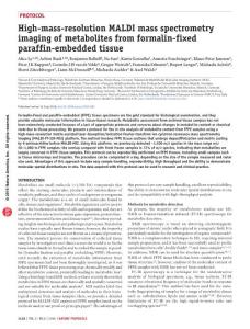 nprot.2016.081-High-mass-resolution MALDI mass spectrometry imaging of metabolites from formalin-fixed paraffin-embedded tissue