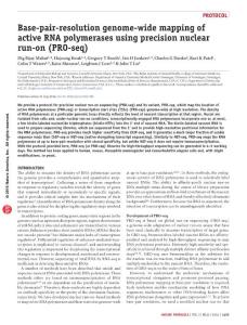 nprot.2016.086-Base-pair-resolution genome-wide mapping of active RNA polymerases using precision nuclear run-on (PRO-seq)