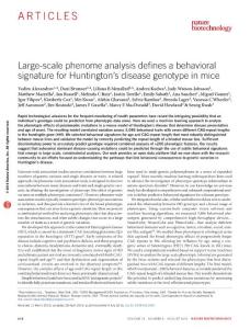 nbt.3587-Large-scale phenome analysis defines a behavioral signature for Huntington´s disease genotype in mice