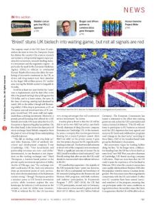 nbt0816-787-´Brexit´ stuns UK biotech into waiting game, but not all signals are red