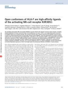 ni.3513-Open conformers of HLA-F are high-affinity ligands of the activating NK-cell receptor KIR3DS1