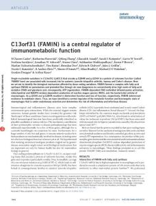 ni.3532-C13orf31 (FAMIN) is a central regulator of immunometabolic function