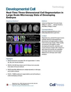 Developmental Cell-2016-Real-Time Three-Dimensional Cell Segmentation in Large-Scale Microscopy Data of Developing Embryos