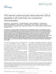 ncb3411-iPSC-derived cardiomyocytes reveal abnormal TGF-β signalling in left ventricular non-compaction cardiomyopathy