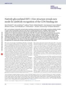 nsmb.3291-Natively glycosylated HIV-1 Env structure reveals new mode for antibody recognition of the CD4-binding site