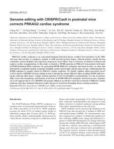 cr2016101a-Genome editing with CRISPR-Cas9 in postnatal mice corrects PRKAG2 cardiac syndrome