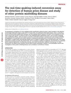 nprot.2016.120-The real-time quaking-induced conversion assay for detection of human prion disease and study of other protein misfolding diseases