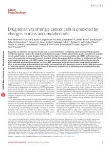 nbt.3697-Drug sensitivity of single cancer cells is predicted by changes in mass accumulation rate