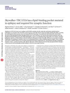 nsmb.3297-Skywalker-TBC1D24 has a lipid-binding pocket mutated in epilepsy and required for synaptic function