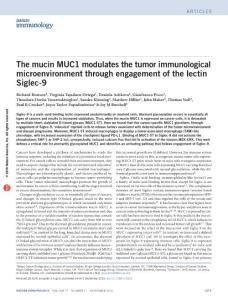 ni.3552-The mucin MUC1 modulates the tumor immunological microenvironment through engagement of the lectin Siglec-9