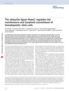 ni.3559-The ubiquitin ligase Huwe1 regulates the maintenance and lymphoid commitment of hematopoietic stem cells