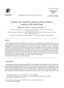 A latent class model for discrete choice analysis