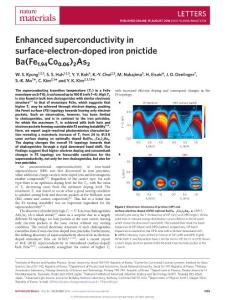 nmat4728-Enhanced superconductivity in surface-electron-doped iron pnictide Ba(Fe1.94Co0.06)2As2