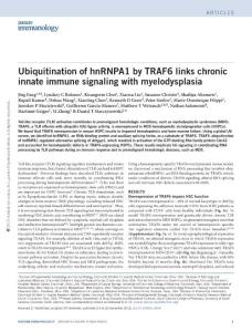 ni.3654-Ubiquitination of hnRNPA1 by TRAF6 links chronic innate immune signaling with myelodysplasia