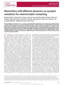 nmat4756-Memristors with diffusive dynamics as synaptic emulators for neuromorphic computing