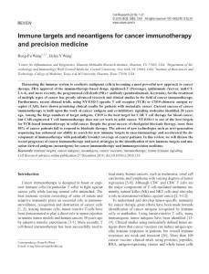 cr2016155a-Immune targets and neoantigens for cancer immunotherapy and precision medicine