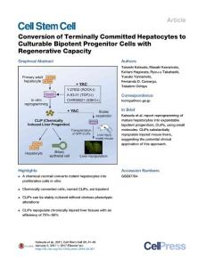 Cell Stem Cell-2017-Conversion of Terminally Committed Hepatocytes to Culturable Bipotent Progenitor Cells with Regenerative Capacity