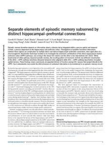 nn.4472-Separate elements of episodic memory subserved by distinct hippocampal–prefrontal connections