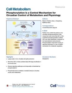 Cell Metabolism-2017-Phosphorylation Is a Central Mechanism for Circadian Control of Metabolism and Physiology