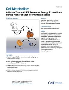 Cell Metabolism-2017-Adipose Tissue CLK2 Promotes Energy Expenditure during High-Fat Diet Intermittent Fasting