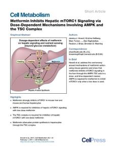 Cell Metabolism-2017-Metformin Inhibits Hepatic mTORC1 Signaling via Dose-Dependent Mechanisms Involving AMPK and the TSC Complex