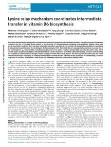 nchembio.2273-Lysine relay mechanism coordinates intermediate transfer in vitamin B6 biosynthesis