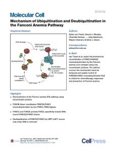 Molecular Cell-2017-Mechanism of Ubiquitination and Deubiquitination in the Fanconi Anemia Pathway