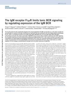 ni.3677-The IgM receptor FcμR limits tonic BCR signaling by regulating expression of the IgM BCR