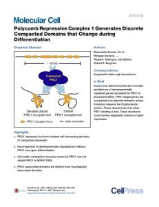 Molecular Cell-2017-Polycomb Repressive Complex 1 Generates Discrete Compacted Domains that Change during Differentiation