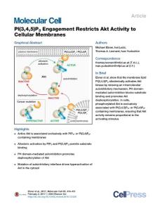 Molecular Cell-2017-PI(3,4,5)P3 Engagement Restricts Akt Activity to Cellular Membranes