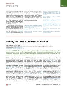 Molecular Cell-2017-Building the Class 2 CRISPR-Cas Arsenal