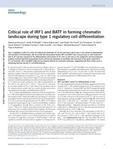 ni.3683-Critical role of IRF1 and BATF in forming chromatin landscape during type 1 regulatory cell differentiation