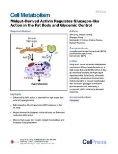 Cell Metabolism-2017-Midgut-Derived Activin Regulates Glucagon-like Action in the Fat Body and Glycemic Control