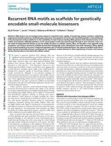 nchembio.2278-Recurrent RNA motifs as scaffolds for genetically encodable small-molecule biosensors