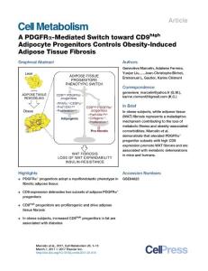 Cell Metabolism-2017-A PDGFRα-Mediated Switch toward CD9high Adipocyte Progenitors Controls Obesity-Induced Adipose Tissue Fibrosis