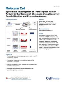 Molecular Cell-2017-Systematic Investigation of Transcription Factor Activity in the Context of Chromatin Using Massively Parallel Binding and Expression Assays