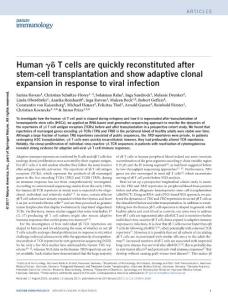 ni.3686-Human γδ T cells are quickly reconstituted after stem-cell transplantation and show adaptive clonal expansion in response to viral infection