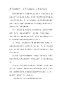 教学反思案件