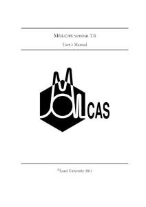 molcas软件manual-7.6version