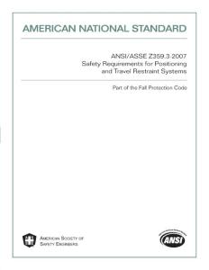 美国国家标准 ANSI ASSE Z359.3-2007 定位和行为约束系统的安全要求(23p)