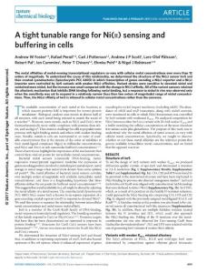 nchembio.2310-A tight tunable range for Ni(II) sensing and buffering in cells