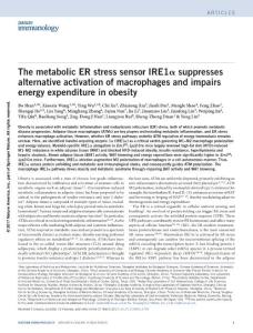 ni.3709-The metabolic ER stress sensor IRE1α suppresses alternative activation of macrophages and impairs energy expenditure in obesity