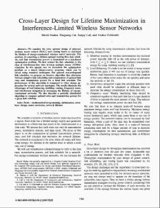 Cross-layer design for lifetime maximization in interference-limited wireless sensor networks