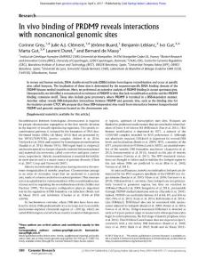 Genome Res.-2017-Grey-580-90-In vivo binding of PRDM9 reveals interactions with noncanonical genomic sites