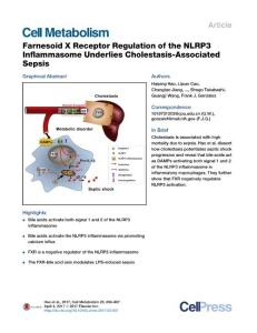 Cell Metabolism-2017-Farnesoid X Receptor Regulation of the NLRP3 Inflammasome Underlies Cholestasis-Associated Sepsis