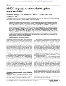 Genome Res.-2017-Kamath-HINGE long-read assembly achieves optimal repeat resolution