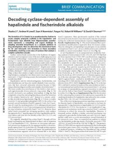 nchembio.2327-Decoding cyclase-dependent assembly of hapalindole and fischerindole alkaloids