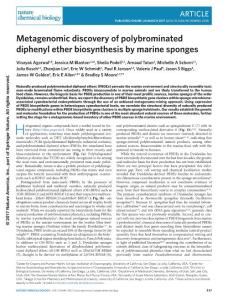 nchembio.2330-Metagenomic discovery of polybrominated diphenyl ether biosynthesis by marine sponges