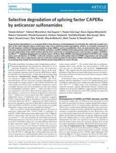 nchembio.2363-Selective degradation of splicing factor CAPERα by anticancer sulfonamides