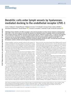 ni.3750-Dendritic cells enter lymph vessels by hyaluronan-mediated docking to the endothelial receptor LYVE-1